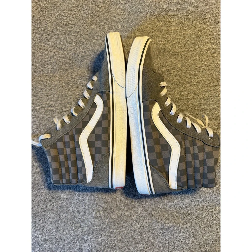 Vans Sk8-Hi  Mens Size 11 Shoe Lace up Grey Checkerboard Skate 721356